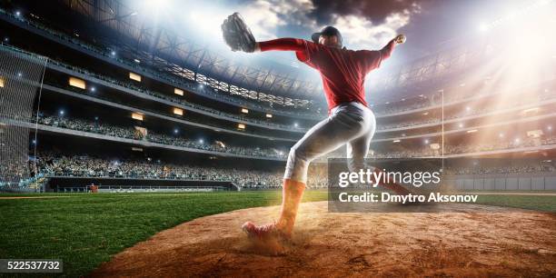 baseball pitcher on stadium - baseball catcher 個照片及圖片檔