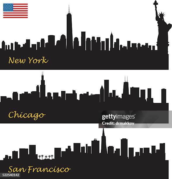 usa skyline - chicago skyline stock illustrations