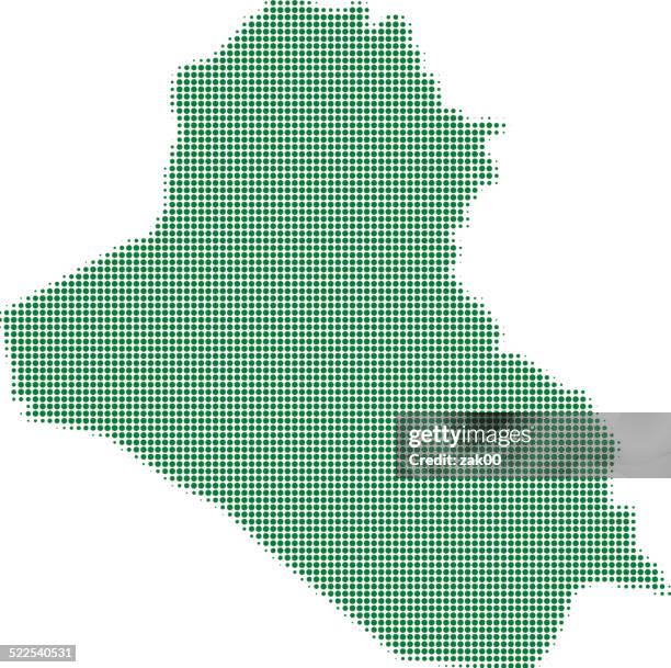 iraq map green dot pattern - baghdad stock illustrations