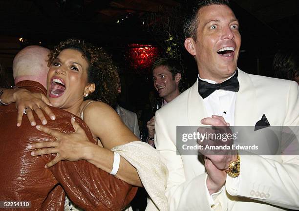 Actress Lucia Rijker cheers as "Million Dollar Baby" is named Best Picture at The Abbey / Esquire Magazine "The Envelope Please" Oscar Viewing Party...