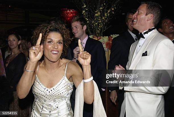 Actress Lucia Rijker cheers as "Million Dollar Baby" is named Best Picture at The Abbey / Esquire Magazine "The Envelope Please" Oscar Viewing Party...