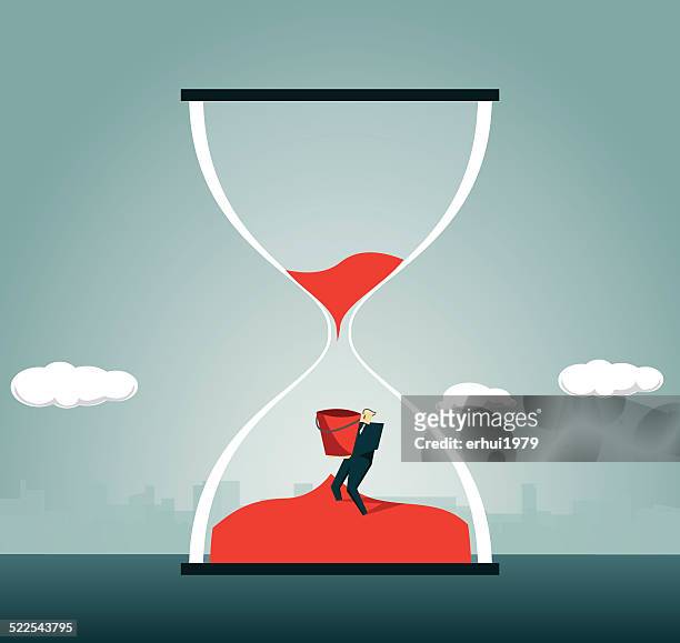 hourglass, time, deadline, crisis - one mature man only stock illustrations