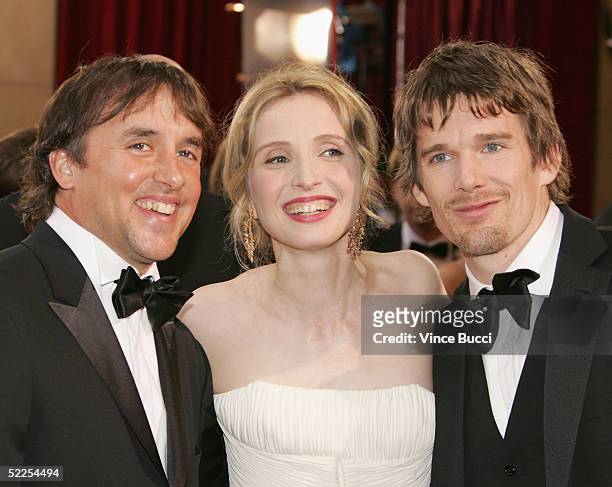 Director Richard Linklater, actress Julie Delpy and actor Ethan Hawke arrive at the 77th Annual Academy Awards at the Kodak Theater on February 27,...