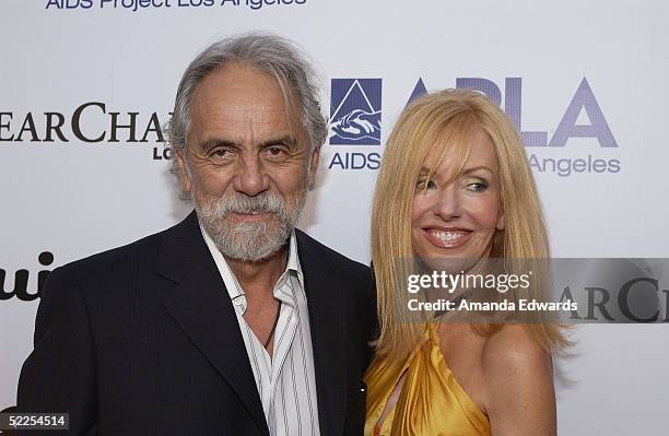 Actor Tommy Chong and his wife Shelby arrive at The Abbey/Esquire Magazine "The Envelope Please" Oscar Viewing Party on February 27, 2005 at The...