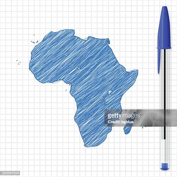 illustrations, cliparts, dessins animés et icônes de afrique plan croquis sur papier quadrillé, bleu stylo - burkina faso