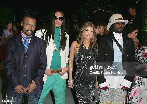 The Black Eyed Peas arrive at the Vanity Fair Oscar Party at Mortons on February 27, 2005 in West Hollywood, California.