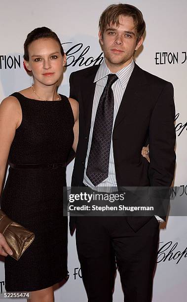Actress Carla Gallo and actor Nick Stahl arrives at the 13th Annual Elton John Aids Foundation Academy Awards Viewing Party at the Pacific Design...