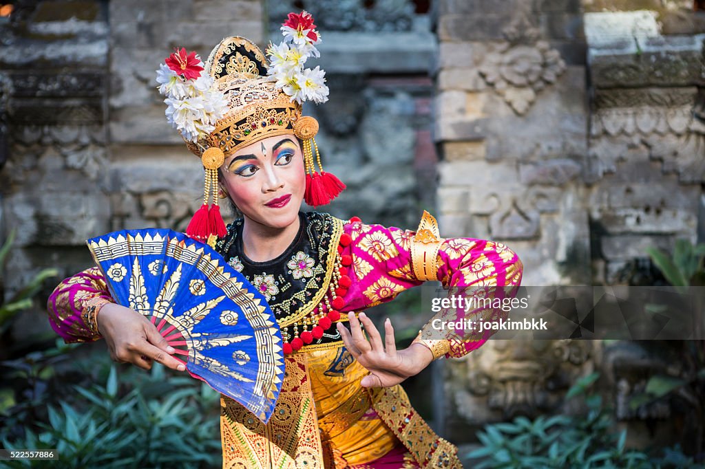 Traditional Ramayana dancer in a temple of Bali