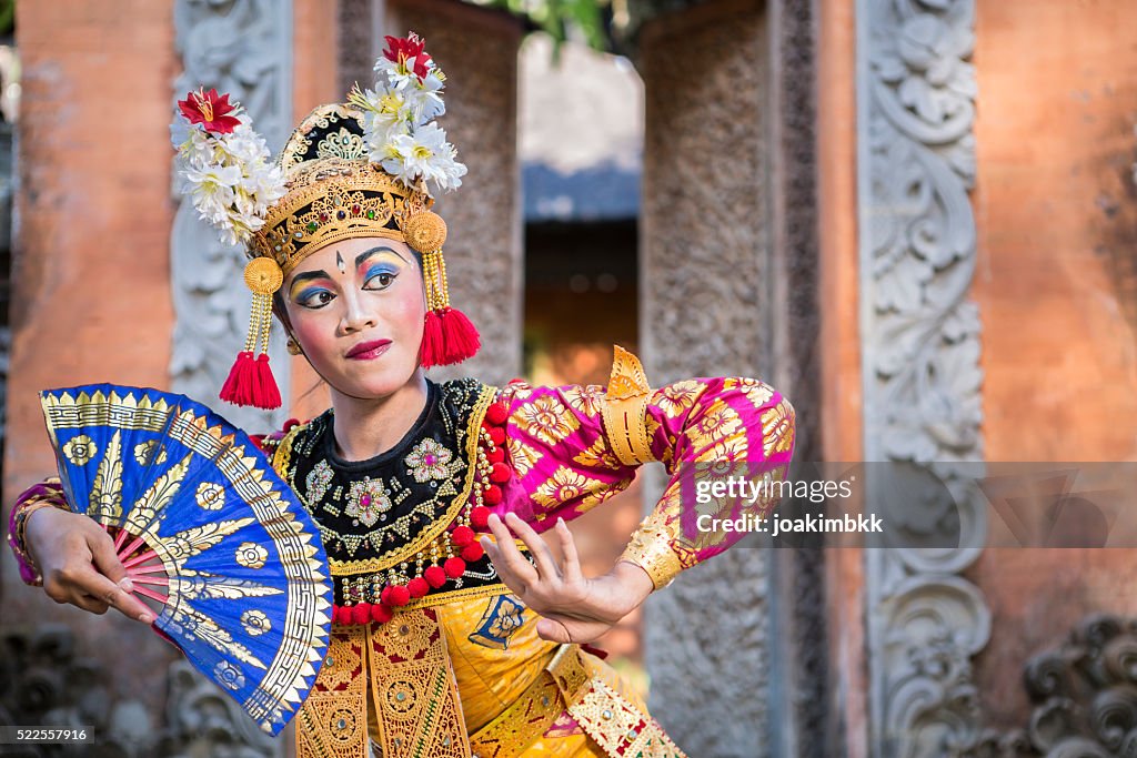 Traditional Ramayana dancer in a temple of Bali