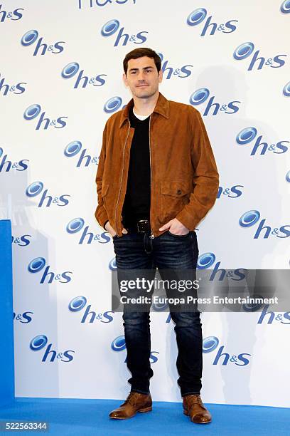 Porto goalkeeper Iker Casillas attends H&S event photocall at Eurostars hotel on April 18, 2016 in Madrid, Spain.