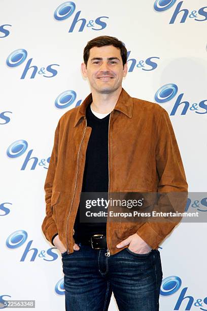 Porto goalkeeper Iker Casillas attends H&S event photocall at Eurostars hotel on April 18, 2016 in Madrid, Spain.