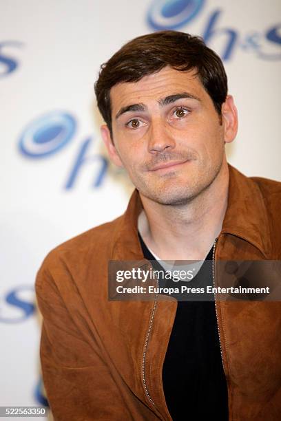 Porto goalkeeper Iker Casillas attends H&S event photocall at Eurostars hotel on April 18, 2016 in Madrid, Spain.
