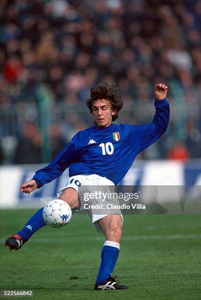 Andrea Pirlo of Italy U21 in action during Under 21 qualification round match between Italy and Bielorussia played at Rubens Fadini stadium on March...