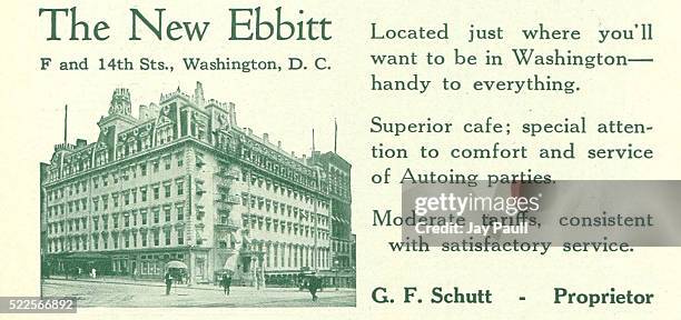 Advertisement for the new Ebbitt House Hotel and cafe on F and 14th Streets, Washington, D.C., 1919.