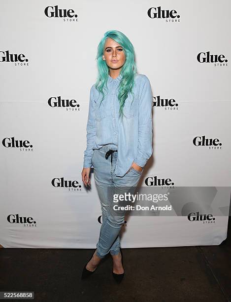 Tiger Lily arrives ahead of the Glue Store Denim Party on April 20, 2016 in Sydney, Australia.