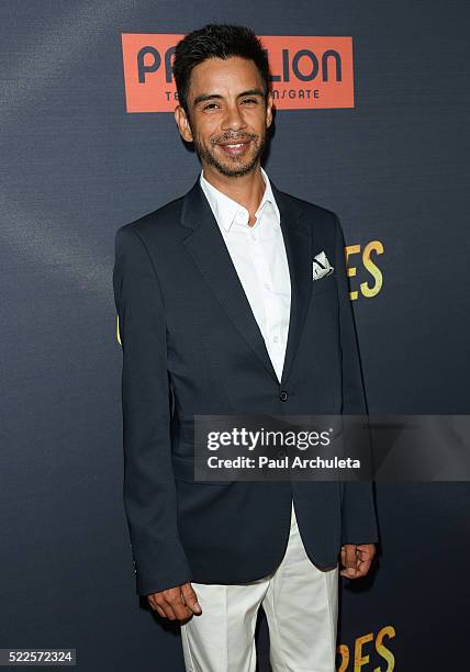 Actor Hector Jimenez attends the premiere of "Compadres" at ArcLight Hollywood on April 19, 2016 in Hollywood, California.