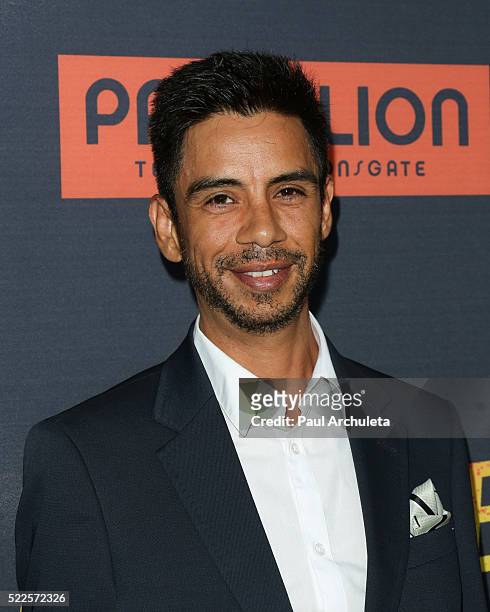 Actor Hector Jimenez attends the premiere of "Compadres" at ArcLight Hollywood on April 19, 2016 in Hollywood, California.