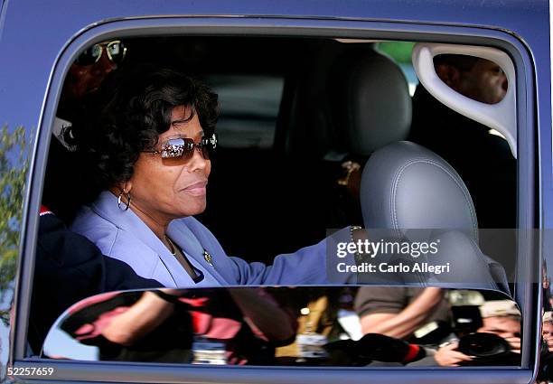 Michael Jackson's mother Katherine Jackson is seen in the car as they depart the first day of opening statements in his child molestation trial...