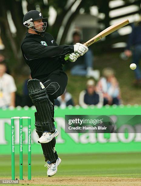 Nathan Astle of New Zealand during the 4th One Day International between New Zealand and Australia played at the Basin Reserve on March 1, 2005 in...