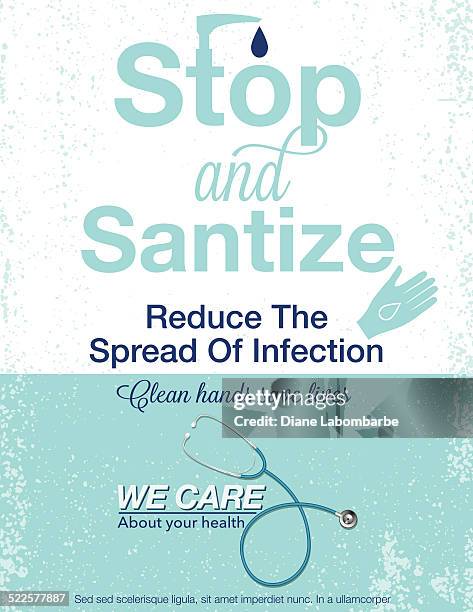 hand sanitizer poster - disinfection stock illustrations