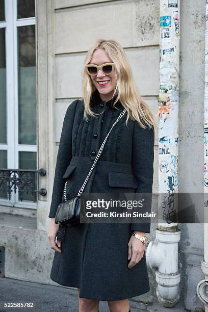 Actress Chloë Sevigny wears all Miu Miu on day 9 during Paris Fashion Week Autumn/Winter 2016/17 on March 9, 2016 in Paris, France. Chloë Sevigny