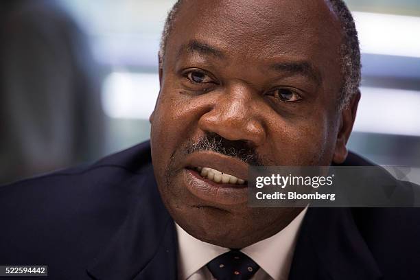 Ali Bongo Ondimba, Gabon's president, speaks during an interview in New York, U.S., on Wednesday, April 20, 2016. Gabon will hold presidential...