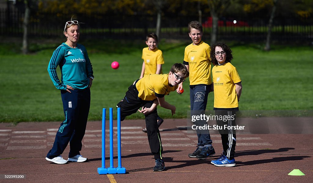 Ben Stokes with WWE wrestlers and Chance to Shine ECB Event