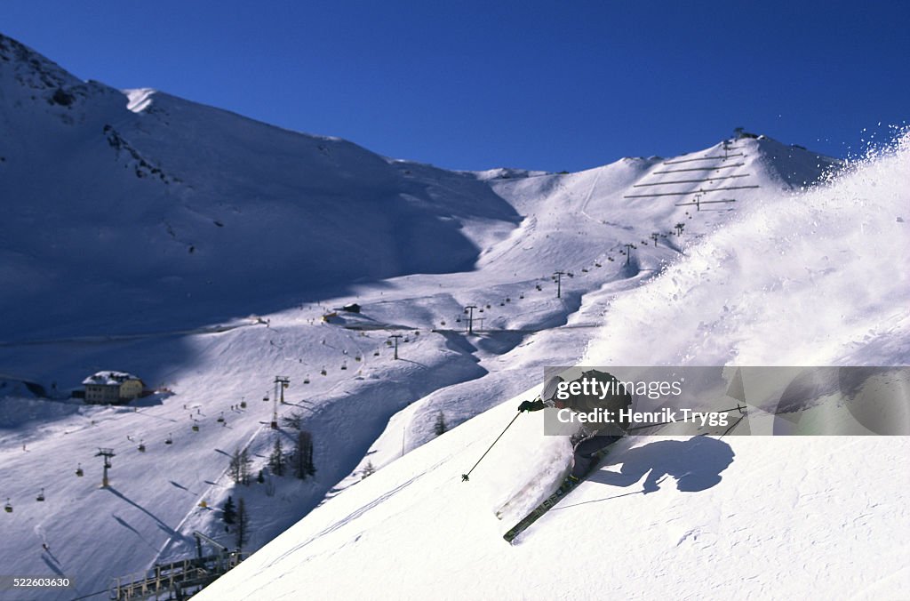 Skier in Canazei Ski Area