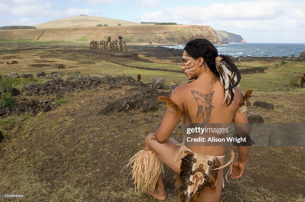 Polynesian Man in Traditional Dress