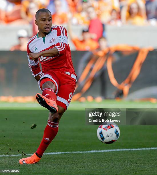 Charlie Davies of New England Revolution during game action against the Houston Dynamo at BBVA Compass Stadium on March 6, 2016 in Houston, Texas.