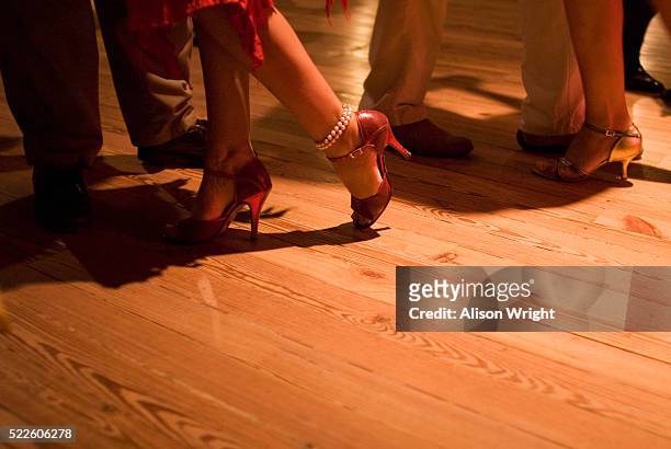 tango dancing in buenos aires - ballroom dancing feet stock pictures, royalty-free photos & images