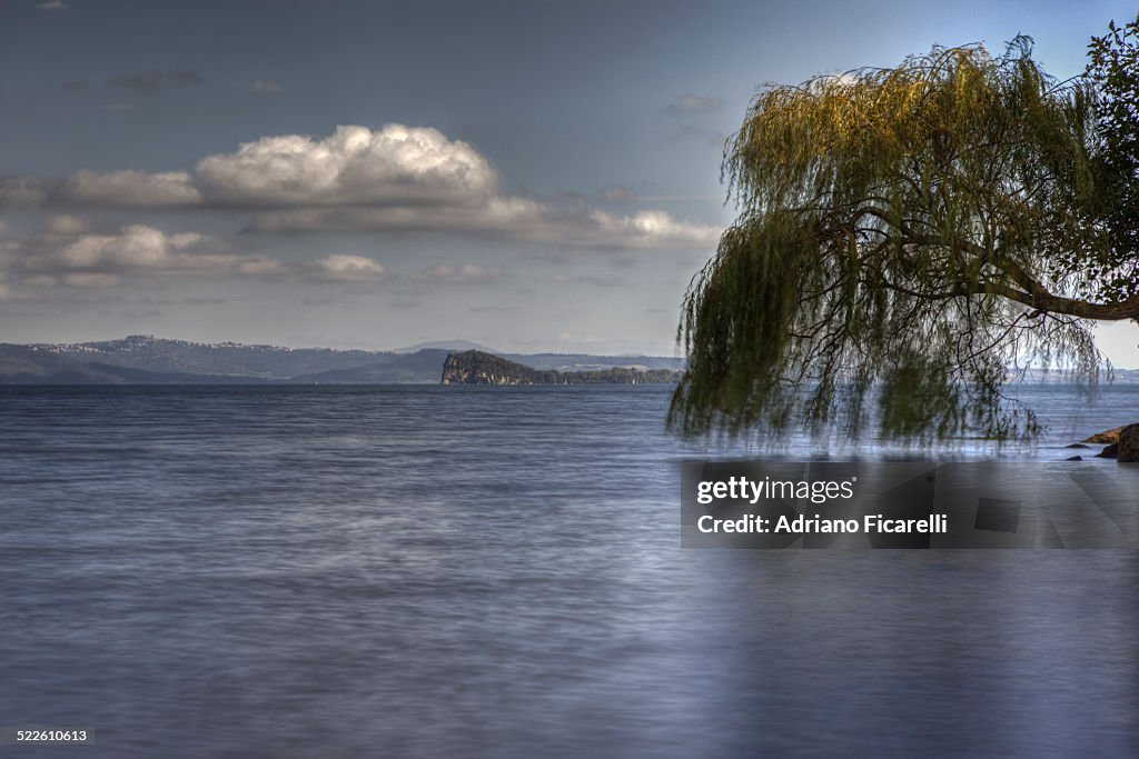 Gently touching the water