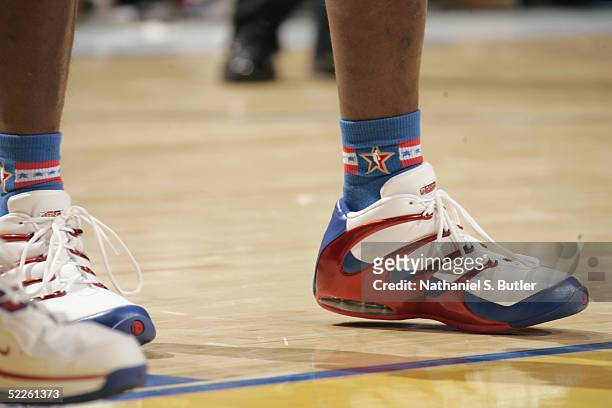 A detail of And 1 sneakers worn by Ben Wallace of the Eastern