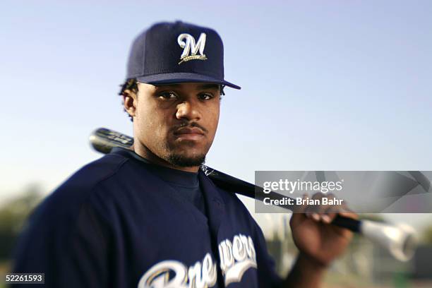 Prince Fielder of the Milwaukee Brewers poses for a portrait during Brewers Photo Day at Maryvale Baseball Park on March 1, 2005 in Phoenix, Arizona.