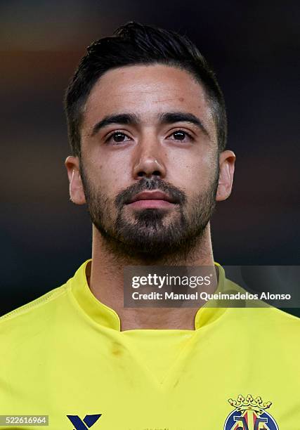 Jaume Costa of Villarreal looks on prior to the UEFA Europa League Quarter Final first leg match between Villarreal CF and Sparta Prague at El...