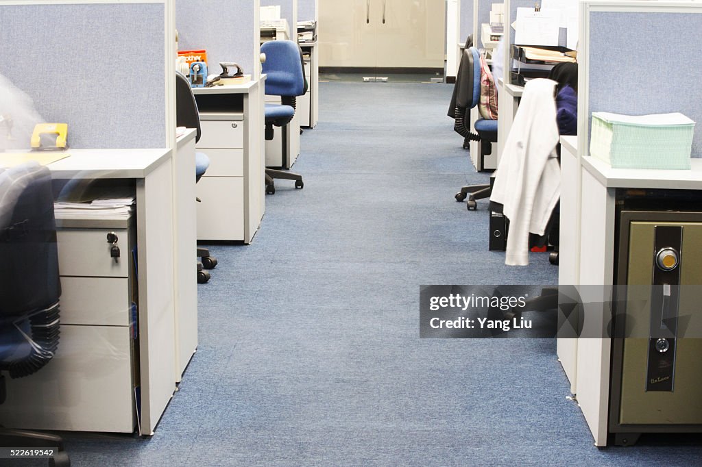 Aisle Between Office Cubicles