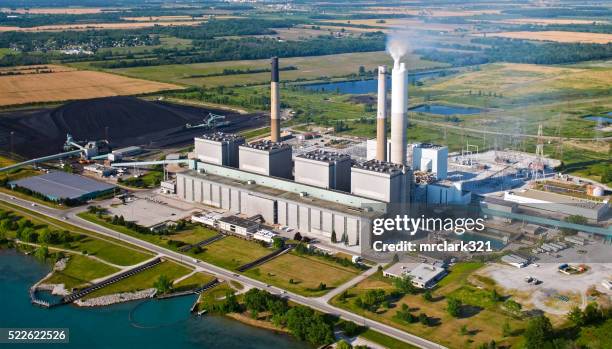 coal powerplant - factory exterior stock pictures, royalty-free photos & images