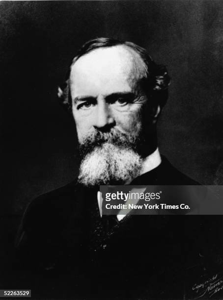 Portrait of American philosopher, psychologist, and educator William James , 1903. James applied his philosophy, which he called Pragmatism, to...