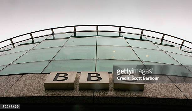 The British Broadcasting Corporation logo hangs on a BBC building on March 2, 2005 in London, England. Under new government plans, the BBC's Board of...