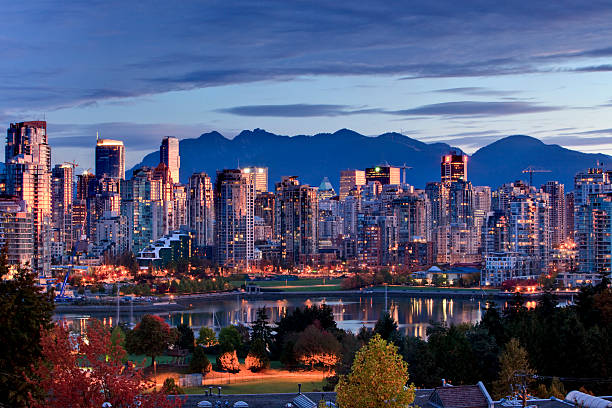 vancouver skyline in front of north shore mountains