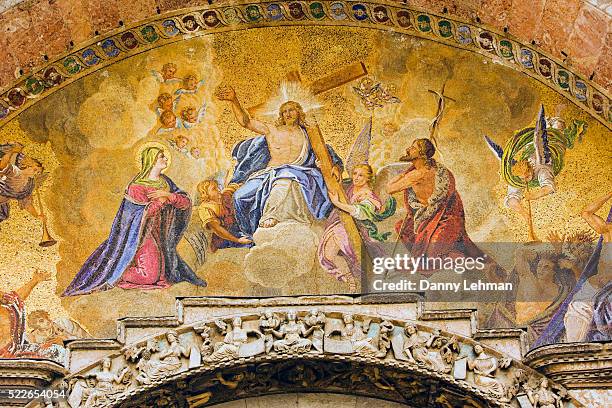 last judgment mosaic on the basilica of san marco - heaven hell stock pictures, royalty-free photos & images