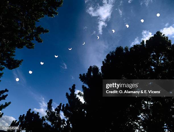 partial solar eclipse - solar eclipse stock pictures, royalty-free photos & images