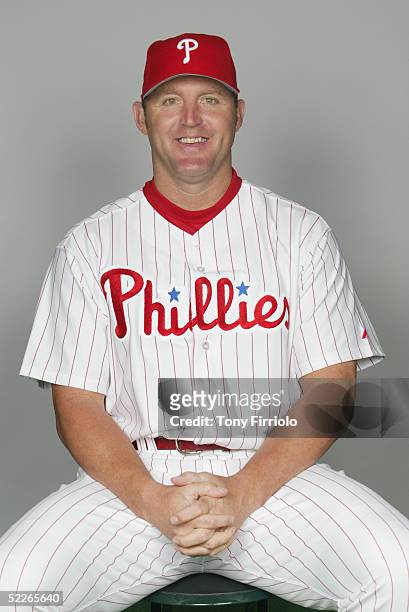 Jim Thome of the Philadelphia Phillies poses for a portrait during photo day at Bright House Networks Field on February 24, 2005 in Clearwater,...