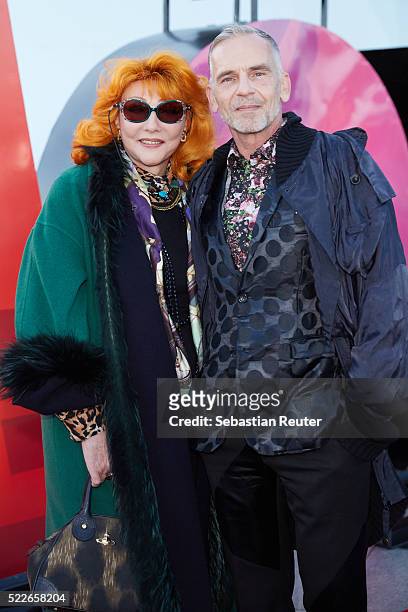 Romy Haag and Frank Wilde are seen during the interactive exhibition 'Discover Mexico' at Washingtonplatz on April 20, 2016 in Berlin, Germany. The...