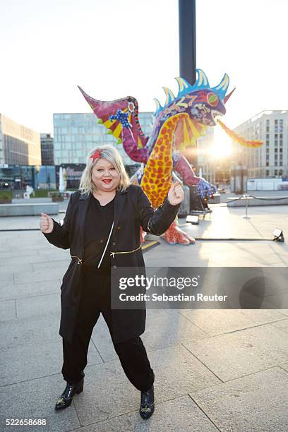 Betty Amrhein is seen during the interactive exhibition 'Discover Mexico' at Washingtonplatz on April 20, 2016 in Berlin, Germany. The exhibition...