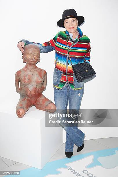 Barbara Engel is seen during the interactive exhibition 'Discover Mexico' at Washingtonplatz on April 20, 2016 in Berlin, Germany. The exhibition...