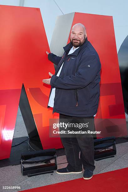 Joerg Moukaddam is seen during the interactive exhibition 'Discover Mexico' at Washingtonplatz on April 20, 2016 in Berlin, Germany. The exhibition...