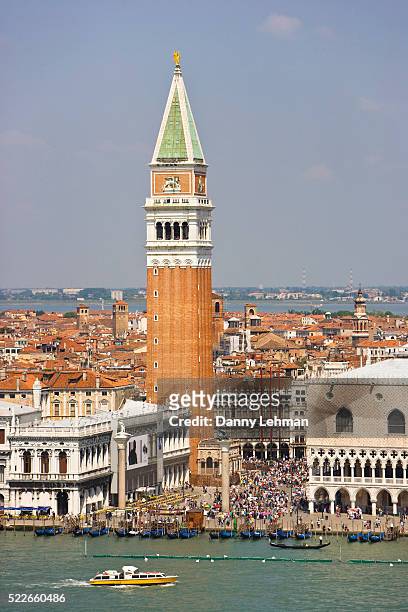 campanile and piazzetta san marco - saint mark stock pictures, royalty-free photos & images
