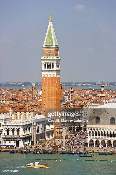 campanile and piazzetta san marco - doges palace venice stock pictures, royalty-free photos & images