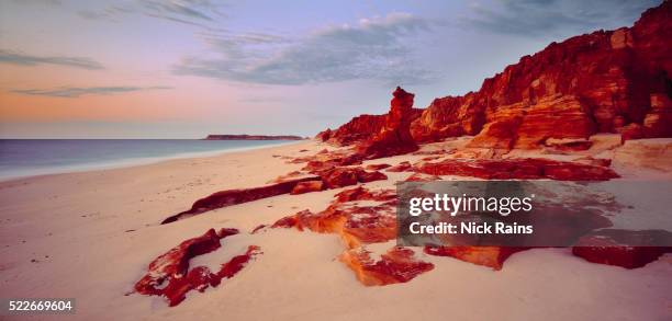 coastline at dusk, broome, australia - western australia coast stock pictures, royalty-free photos & images